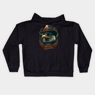 Retro logo with animal Eagle Kids Hoodie